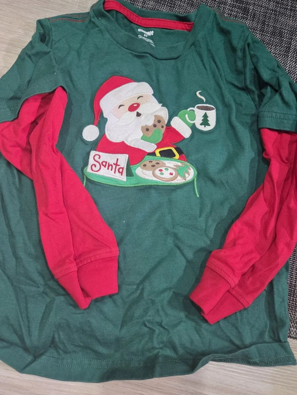 Boys Holiday Embroidered Long-Sleeve Tops